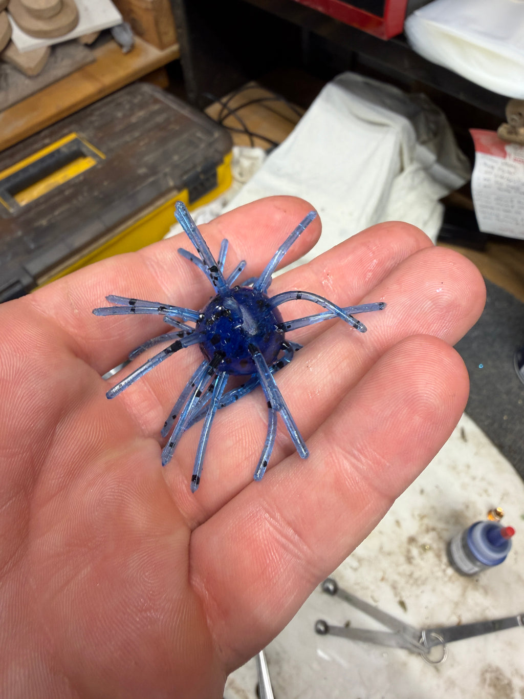 Candy Blue Urchin – 5/8" Ball | 2.5" Leg Span