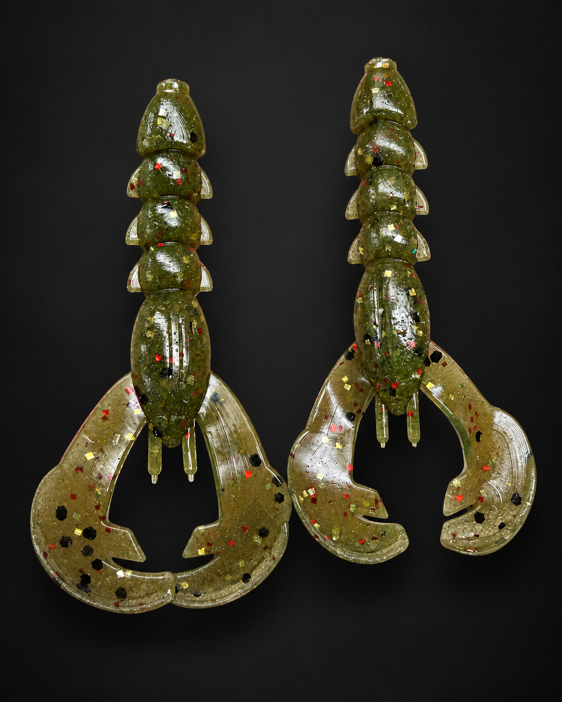 Crazy Craw 3" – Green Pumpkin Red Flake (8 pack)